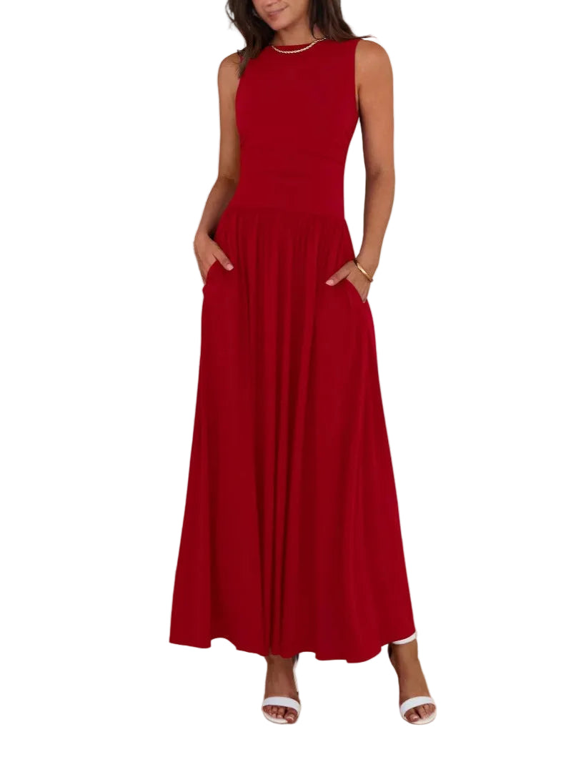 Bianca – Sleeveless Ruched Maxi Dress
