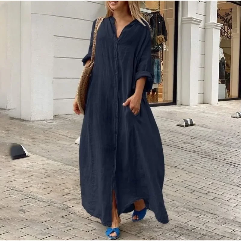 Lena - Oversized linen shirt dress