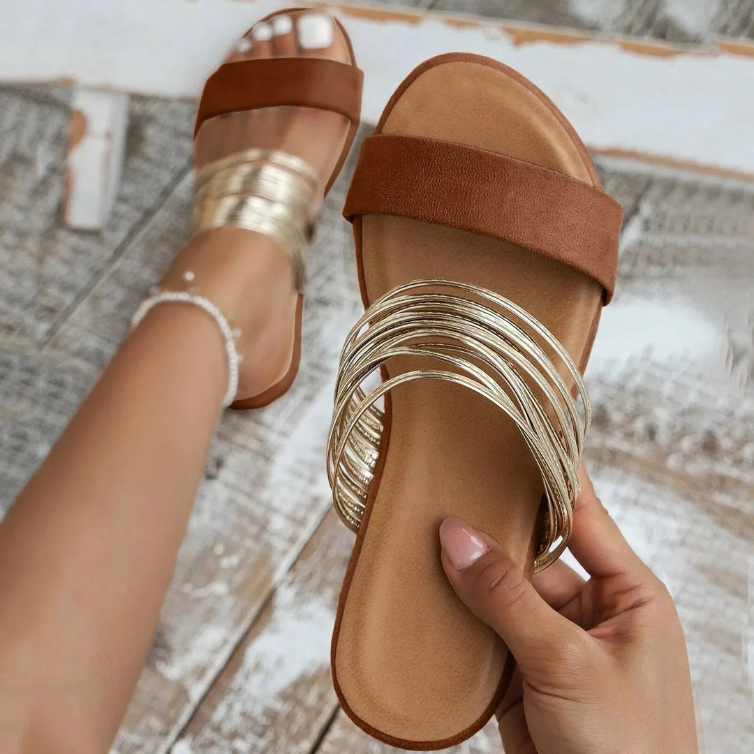 Maribel - Gold-Accented Desert Sandals