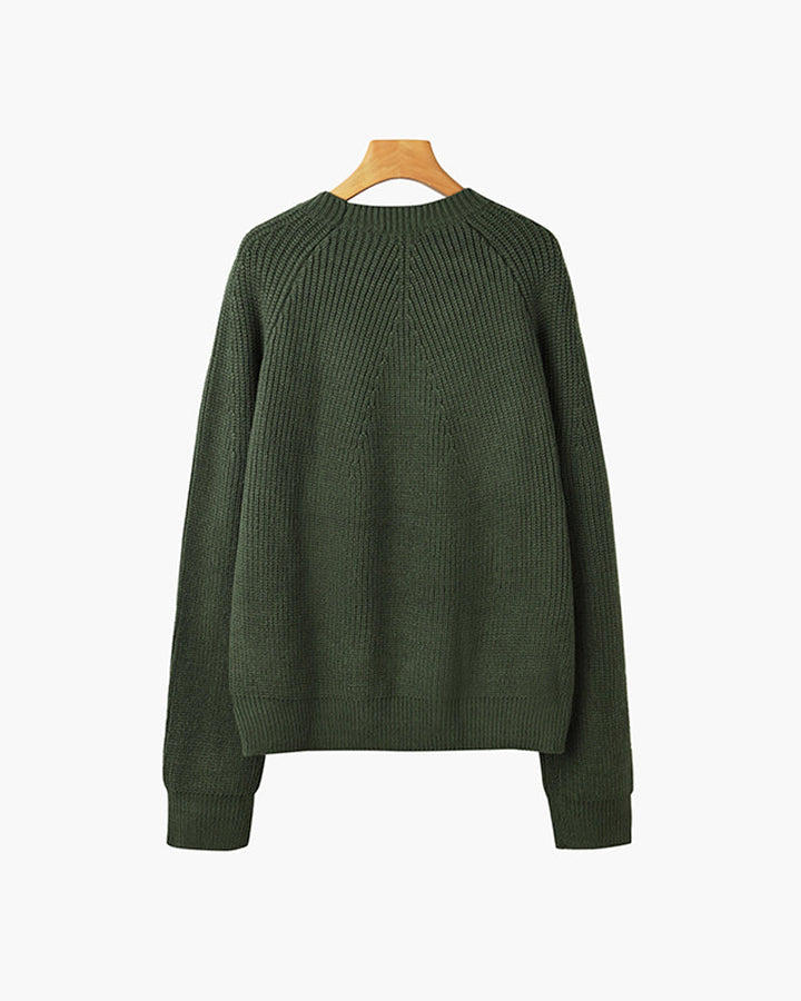 Ravier – Cotton Knit Raglan Sleeve Sweater