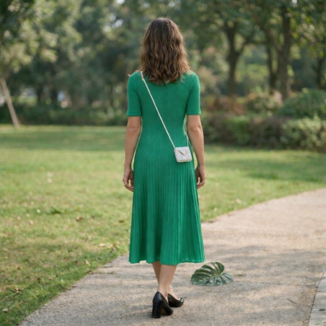 Laarni – Vintage Knit Maxi Shirt Dress