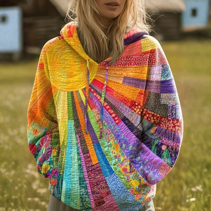Brina | Vibrant Patchwork Boho Hoodie