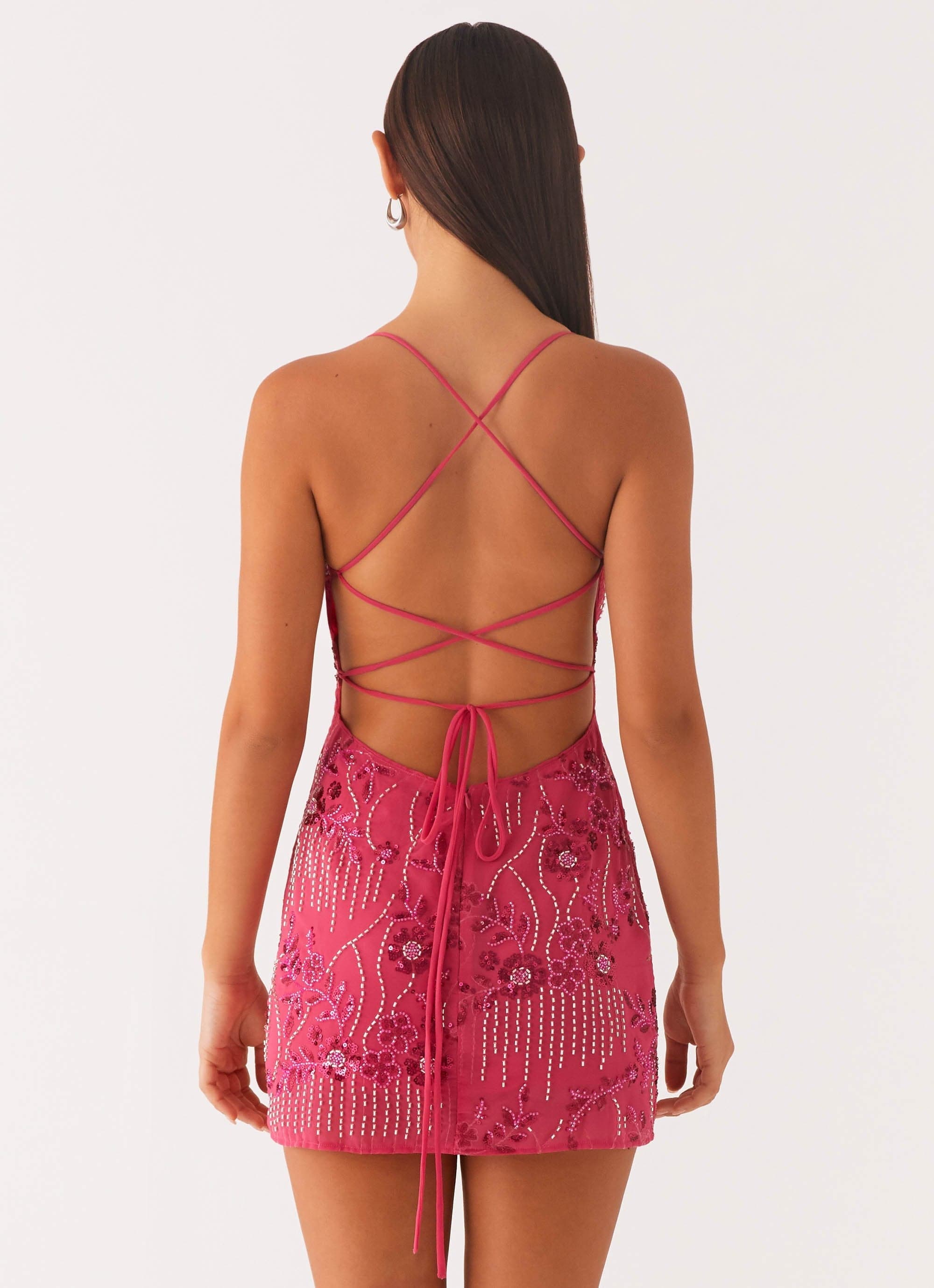 Veron - Sparkling Beaded Mini Dress