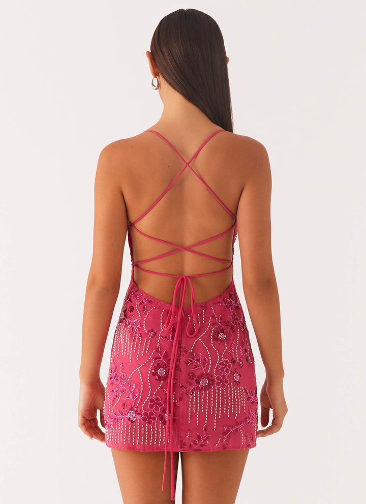 Veron - Sparkling Beaded Mini Dress