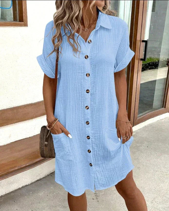 Lena - Oversized fabric polo dress