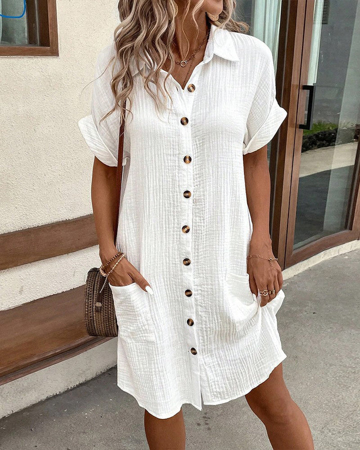 Lena - Oversized fabric polo dress