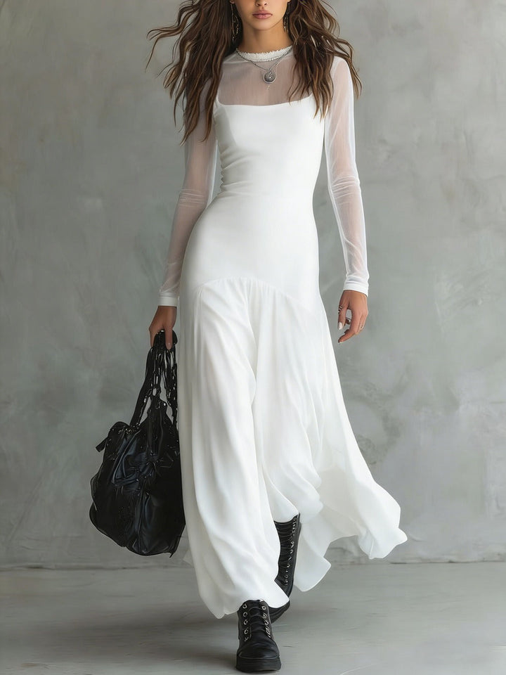 Elina – Ethereal Black Tulle Maxi Dress