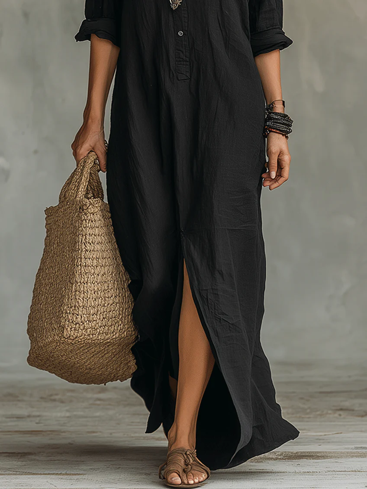 Celine – Flowing Black Maxi Dress