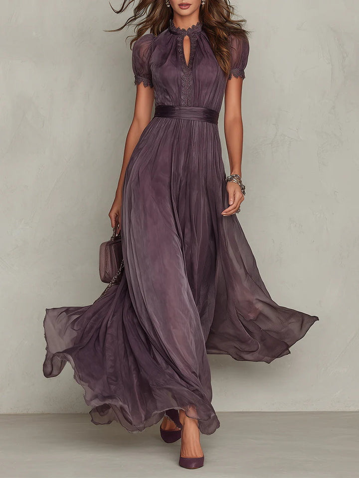 Sharon - Purple Chiffon Maxi Dress