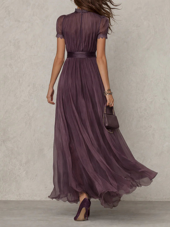 Sharon - Purple Chiffon Maxi Dress