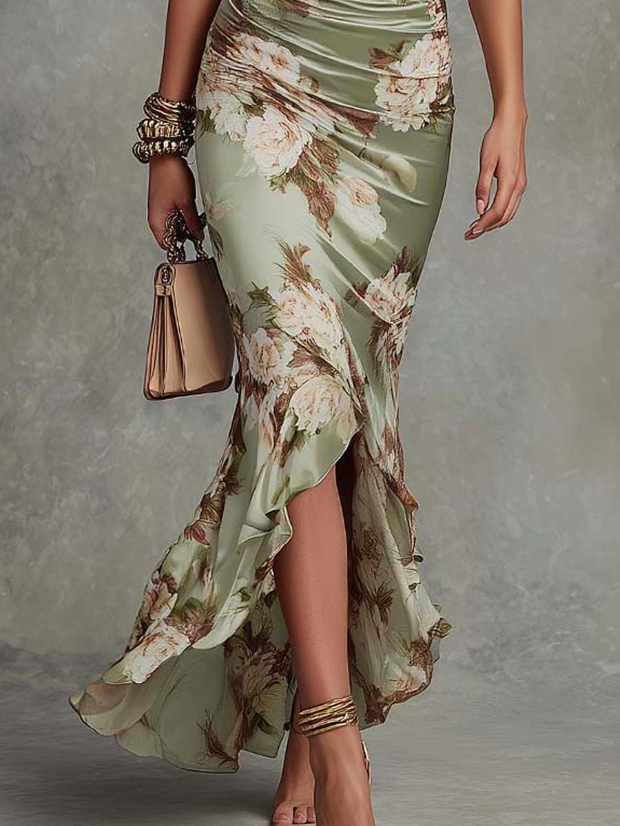 Dixie - Floral Satin Midi Dress