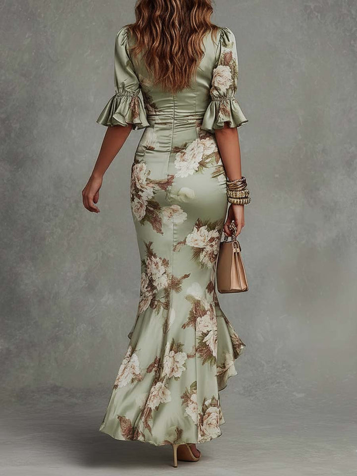 Dixie - Floral Satin Midi Dress