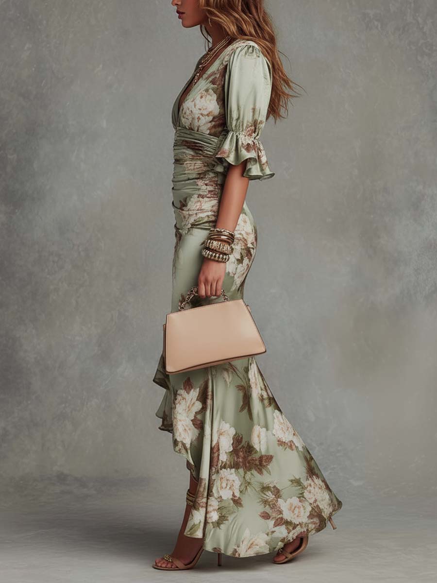 Dixie - Floral Satin Midi Dress