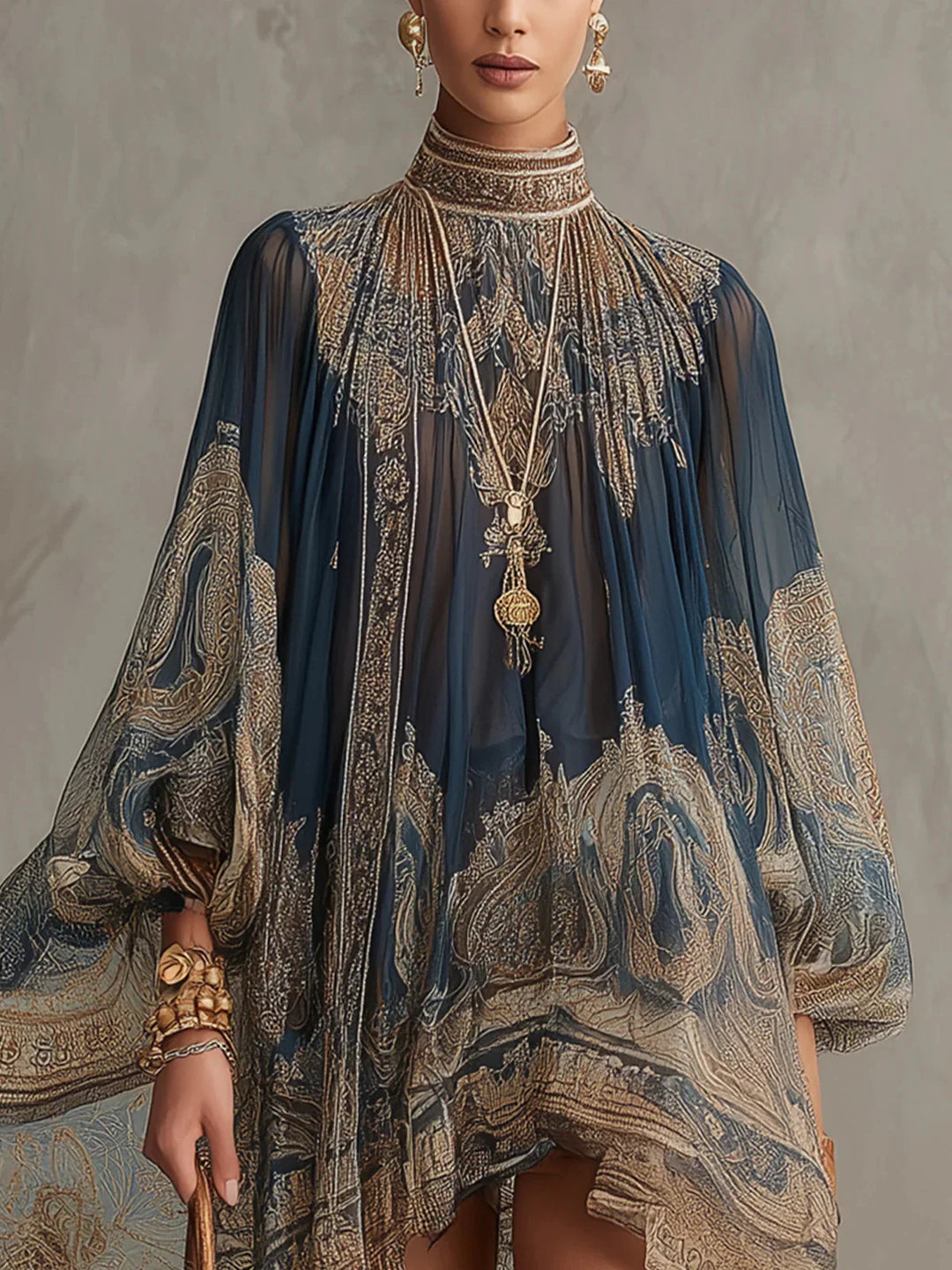 Beatrice - Baroque Chiffon Mini Dress