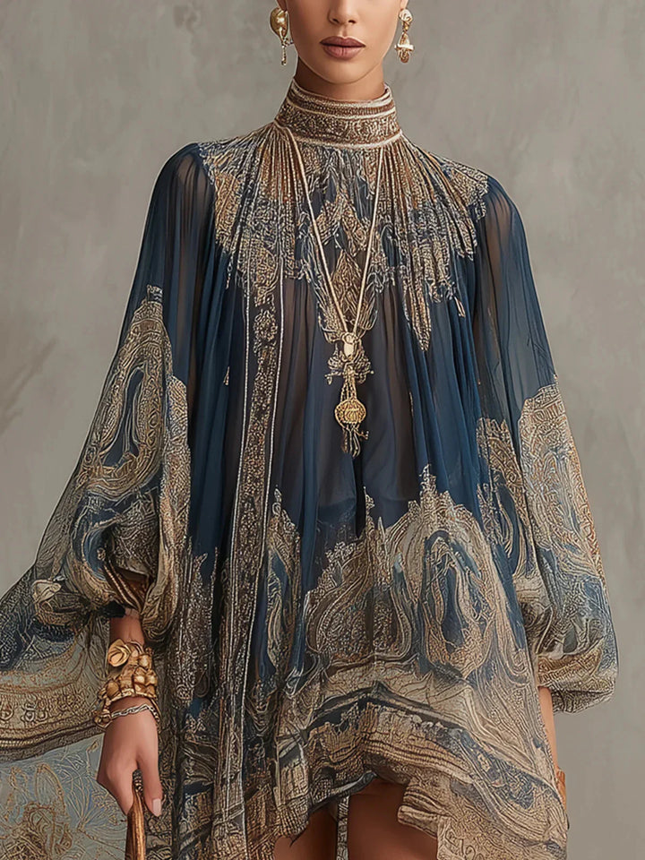 Beatrice - Baroque Chiffon Mini Dress
