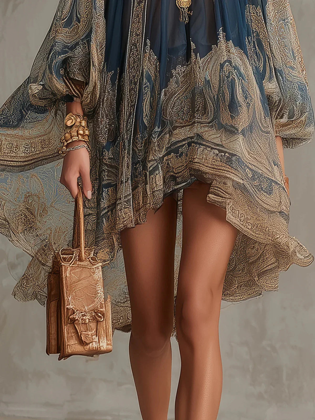 Beatrice - Baroque Chiffon Mini Dress