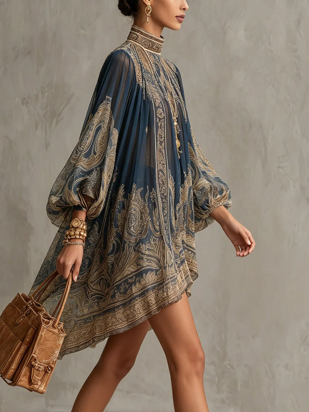 Beatrice - Baroque Chiffon Mini Dress