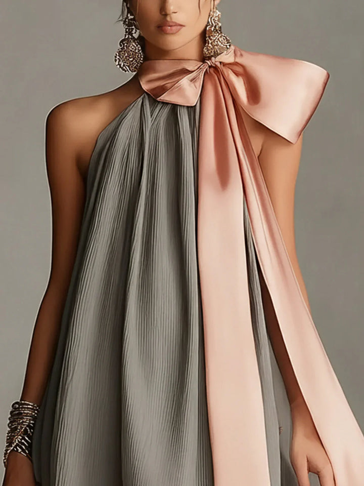 Zyra - Satin Halter Mini Dress