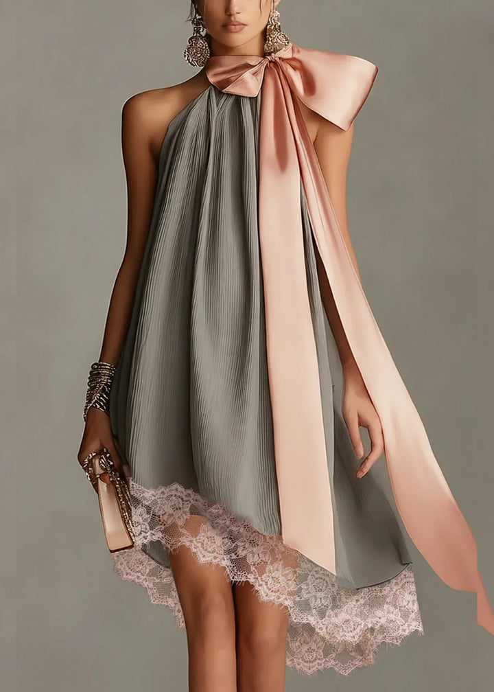 Zyra - Satin Halter Mini Dress