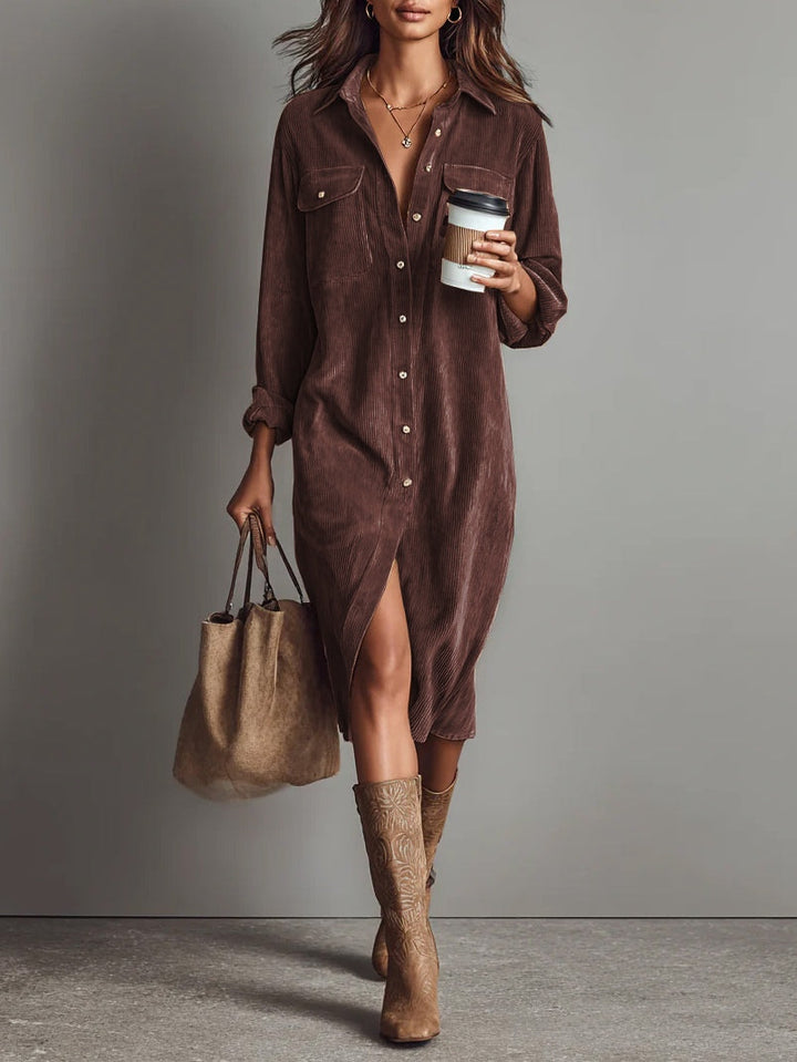 Maliah - Corduroy Midi Dress