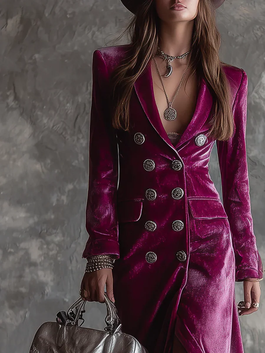 Gaille – Velvet Maxi Blazer Dress