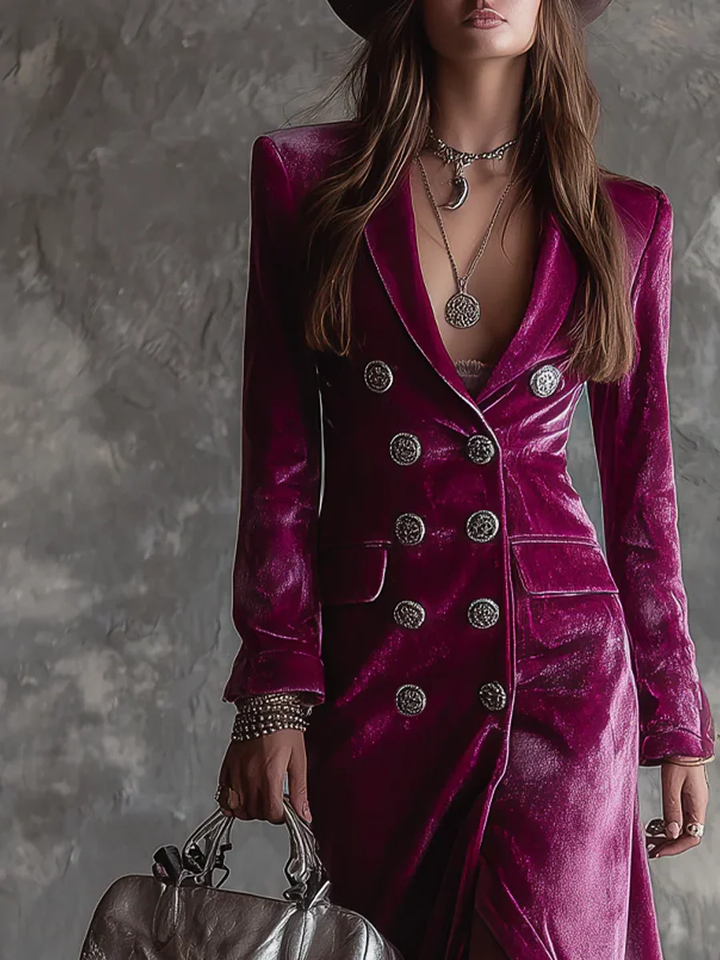 Gaille – Velvet Maxi Blazer Dress