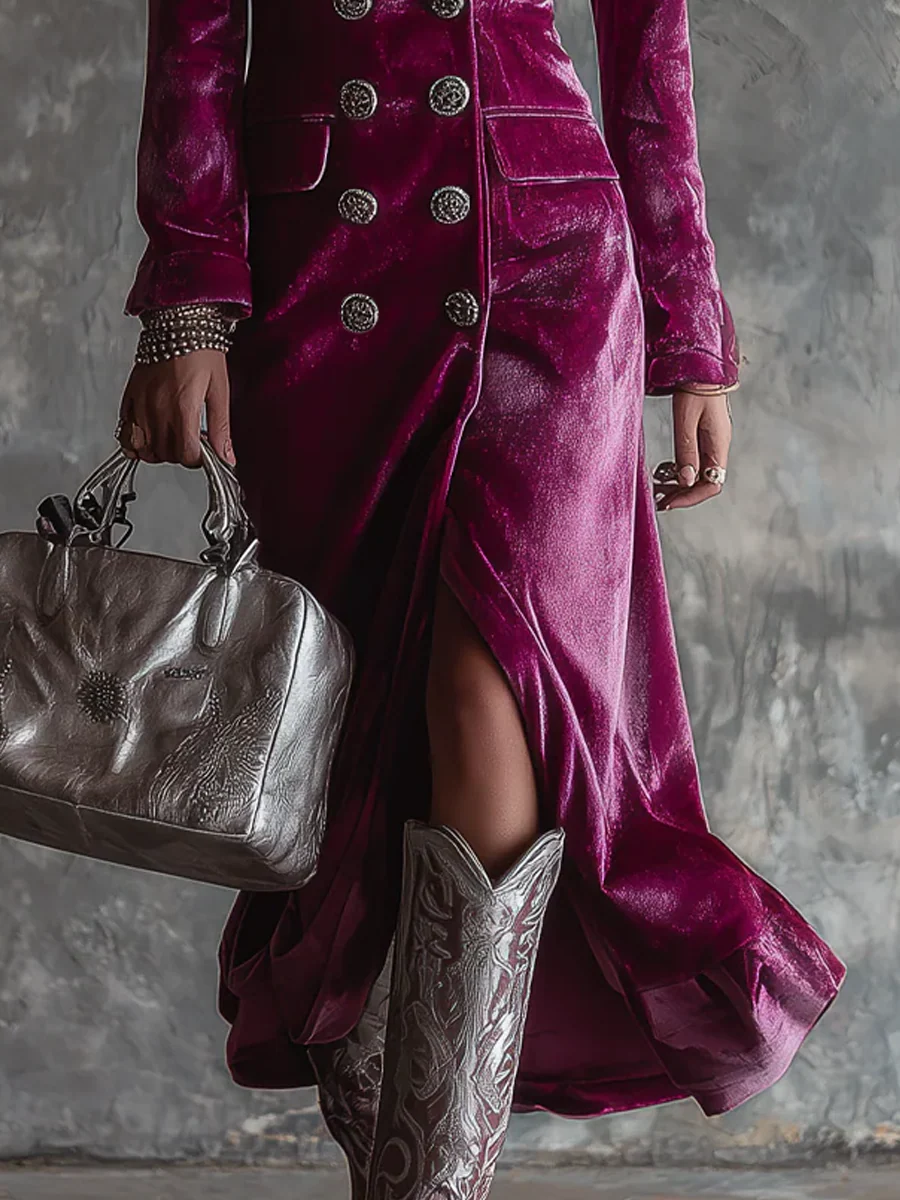 Gaille – Velvet Maxi Blazer Dress