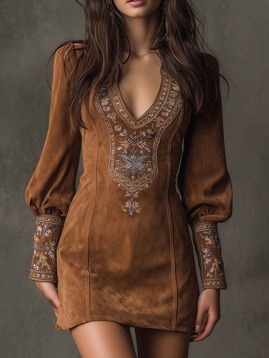 Erizza – Suede-Effect Short Dress