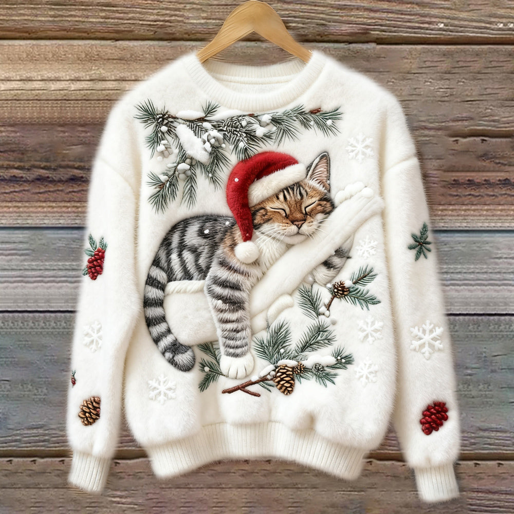 Maela – Cozy Christmas Sweater with Kitten