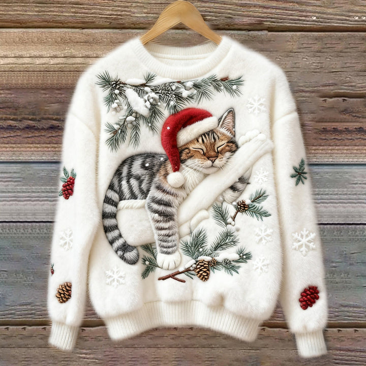 Maela – Cozy Christmas Sweater with Kitten