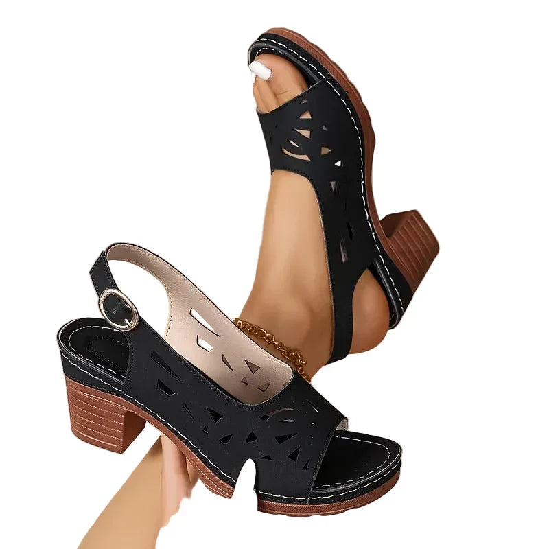 Crissy - Ankle Strap Sandals With Block Heel