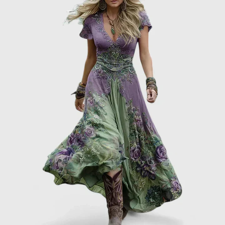 Cindy - Elegant Floral Maxi Dress