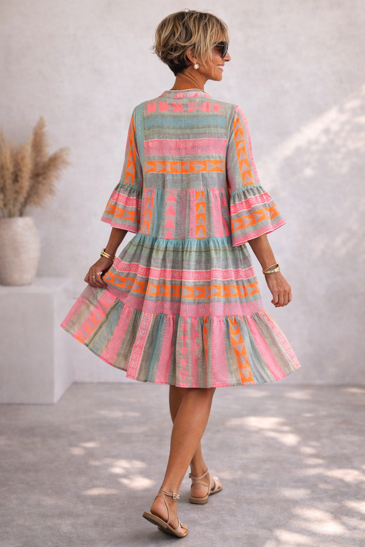 Gaile - Patterned Flowing Midi Dress