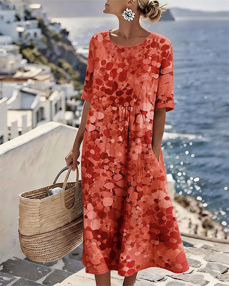 Herra – Watercolor Floral Midi Dress