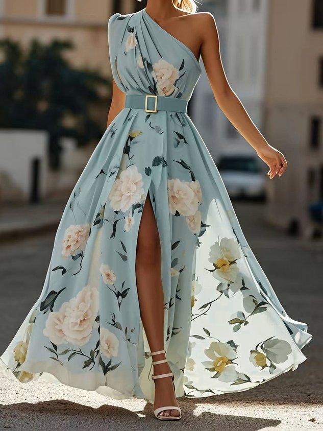 Erica - Light Green Floral Maxi Dress