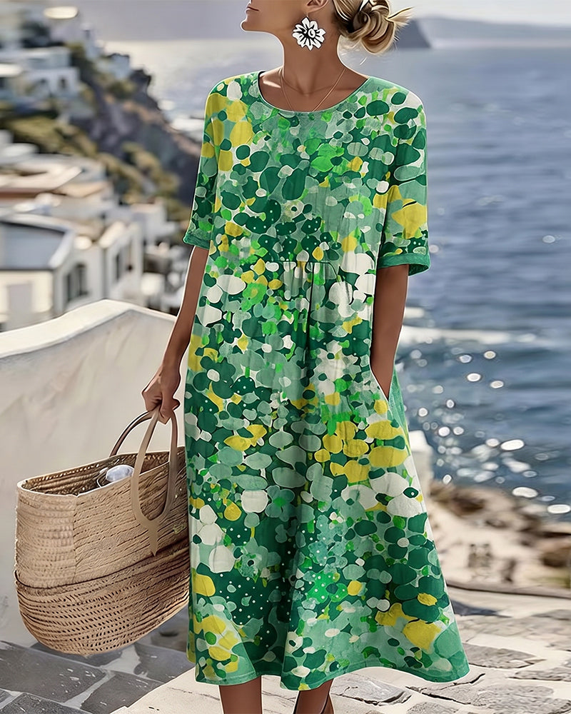 Herra – Watercolor Floral Midi Dress