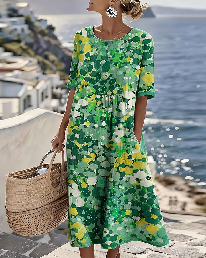 Herra – Watercolor Floral Midi Dress
