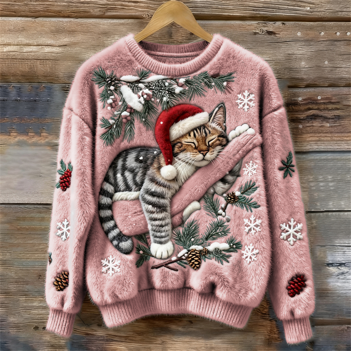 Maela – Cozy Christmas Sweater with Kitten