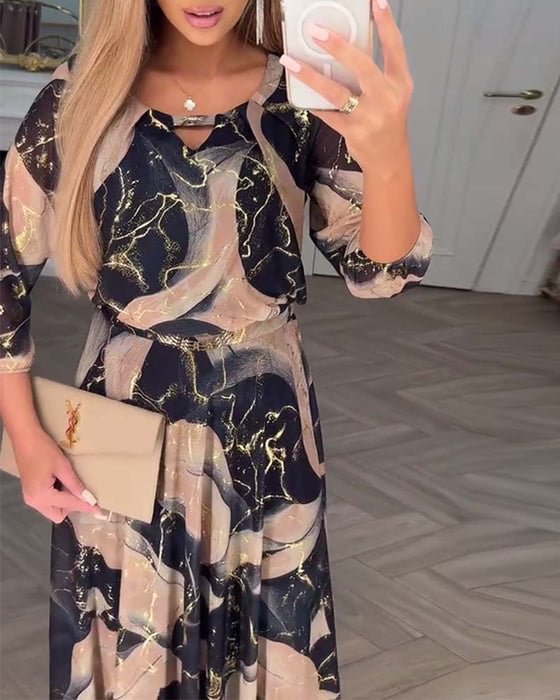 Vierra – Flowing Printed Chiffon Maxi Dress