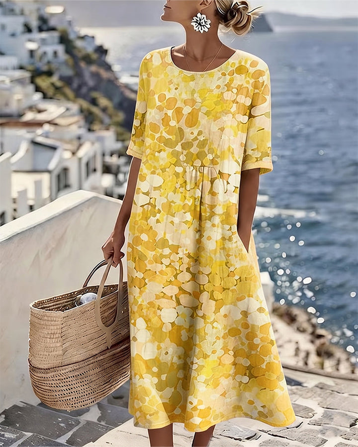 Herra – Watercolor Floral Midi Dress