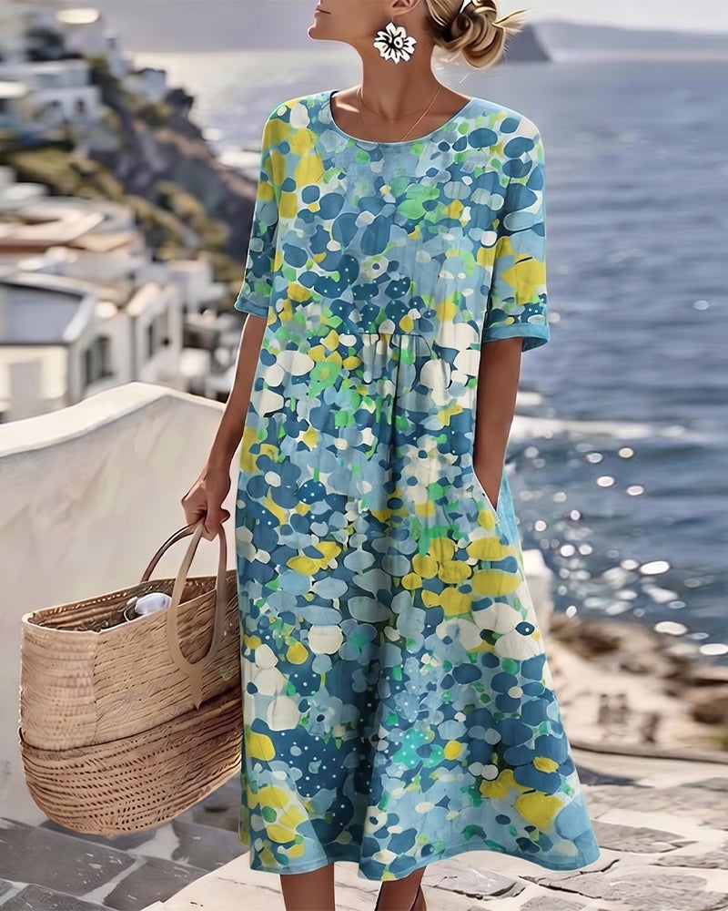 Herra – Watercolor Floral Midi Dress