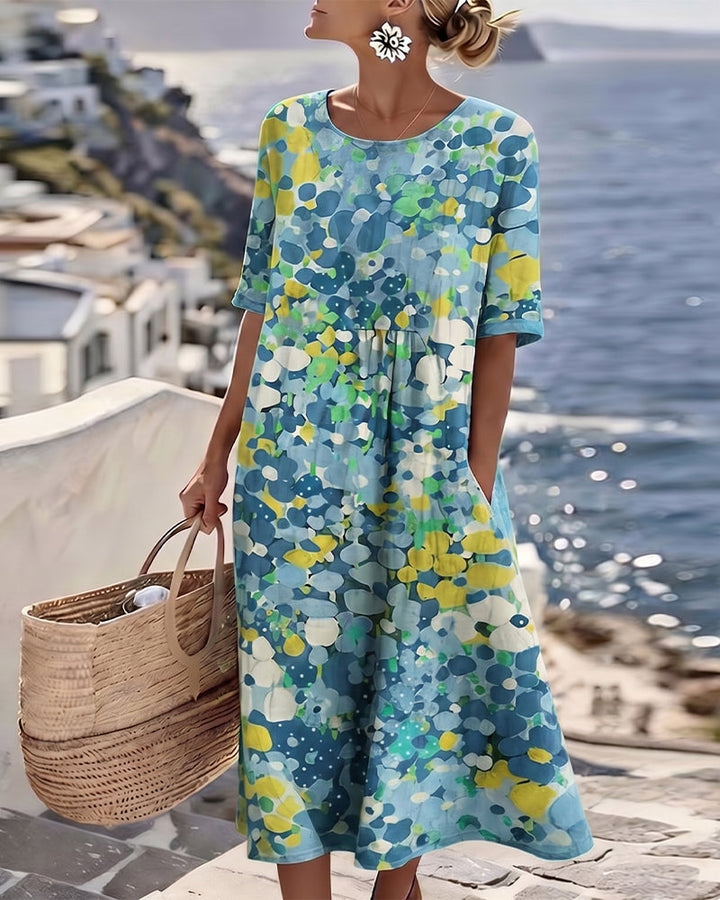 Herra – Watercolor Floral Midi Dress