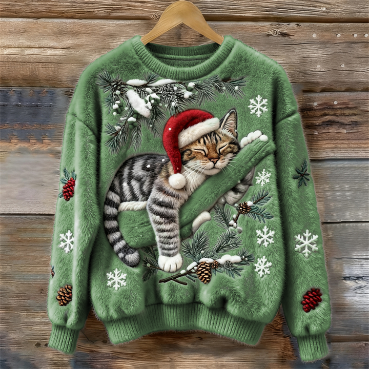 Maela – Cozy Christmas Sweater with Kitten