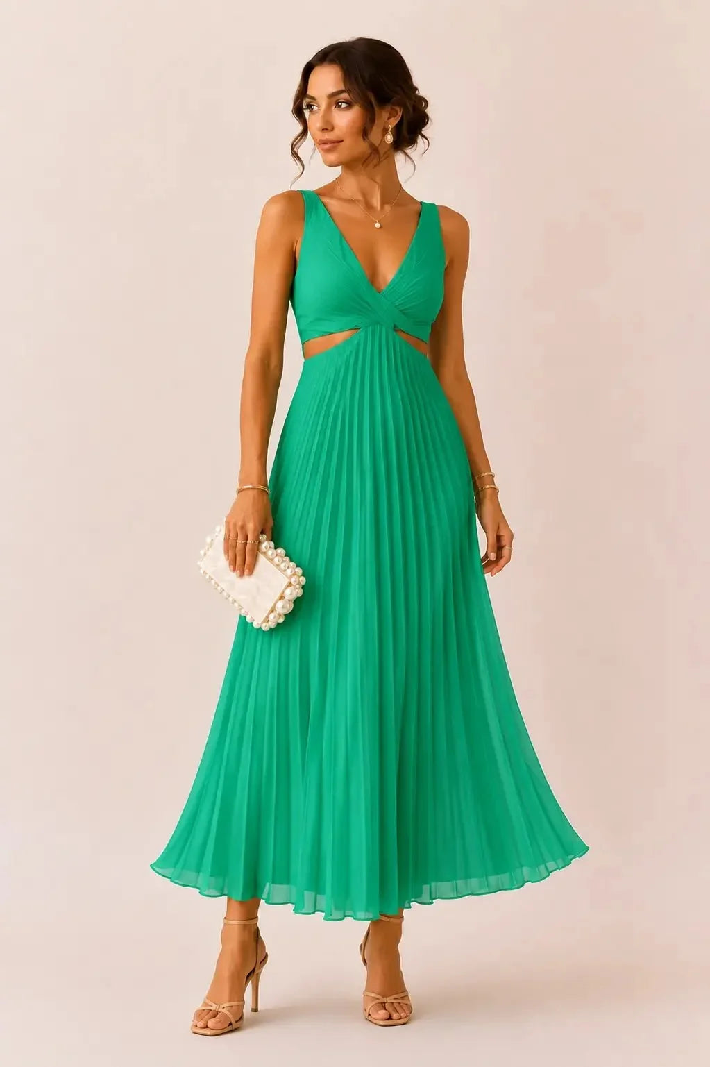 Eilene - Elegant Pleated Maxi Dress