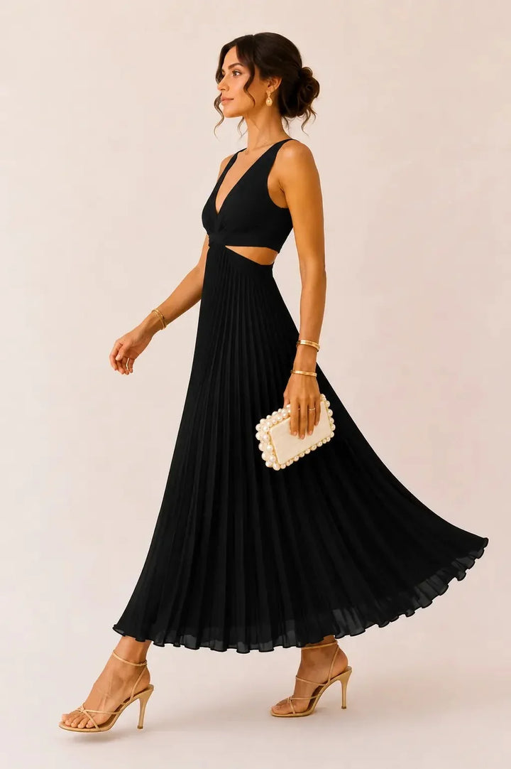 Eilene - Elegant Pleated Maxi Dress