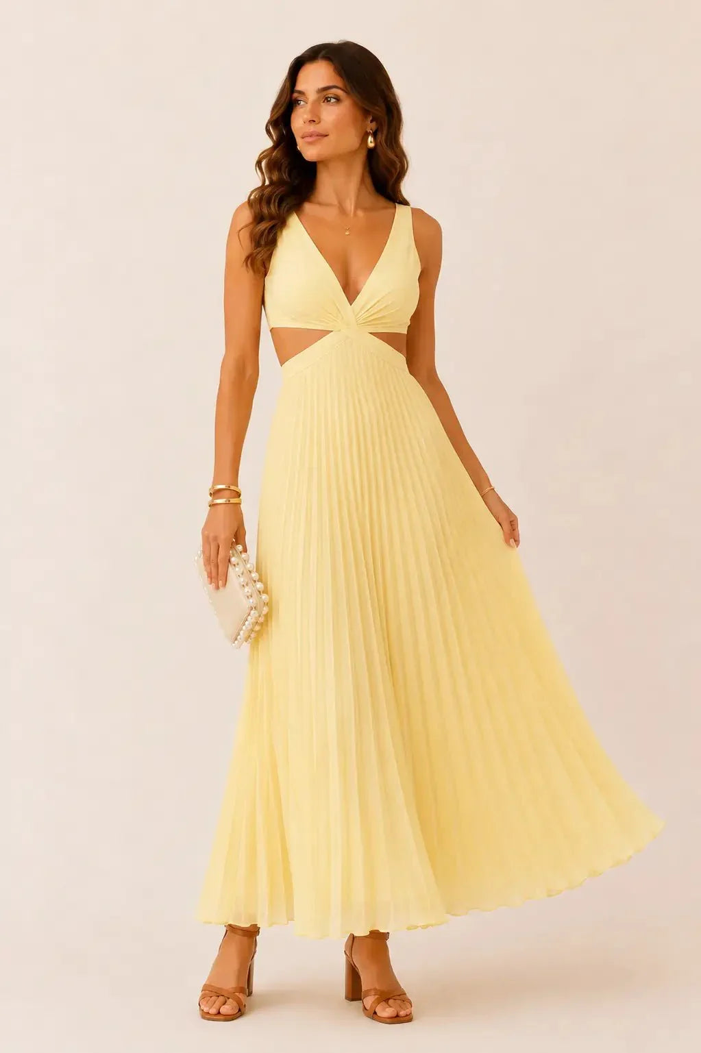 Eilene - Elegant Pleated Maxi Dress