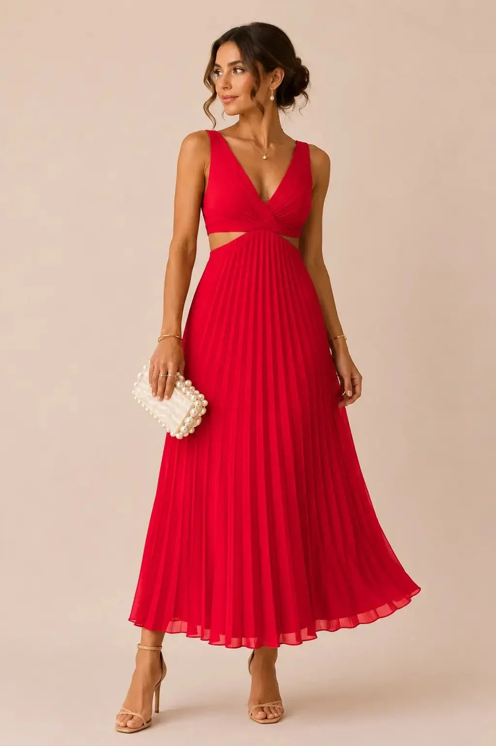 Eilene - Elegant Pleated Maxi Dress