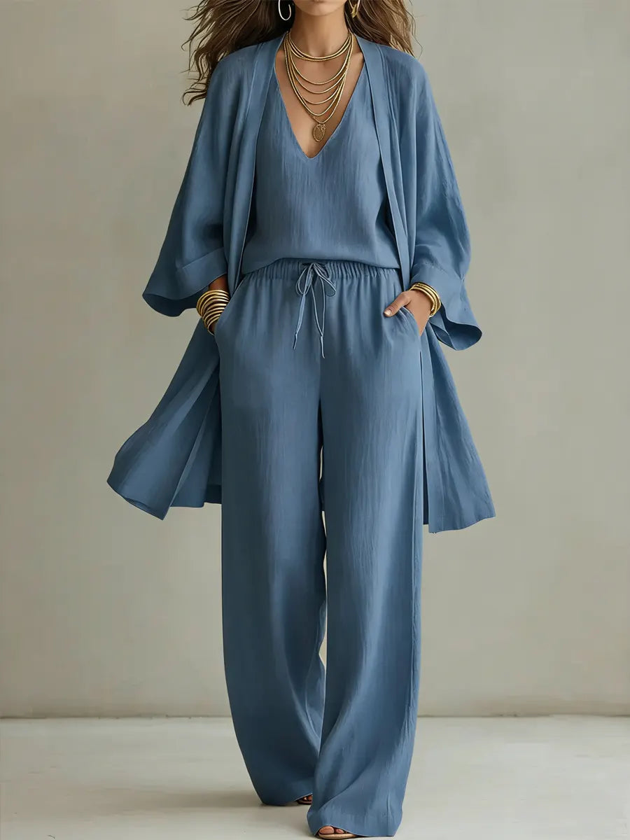 Emiliana™ | Casual 3-piece Linen Loungewear Set