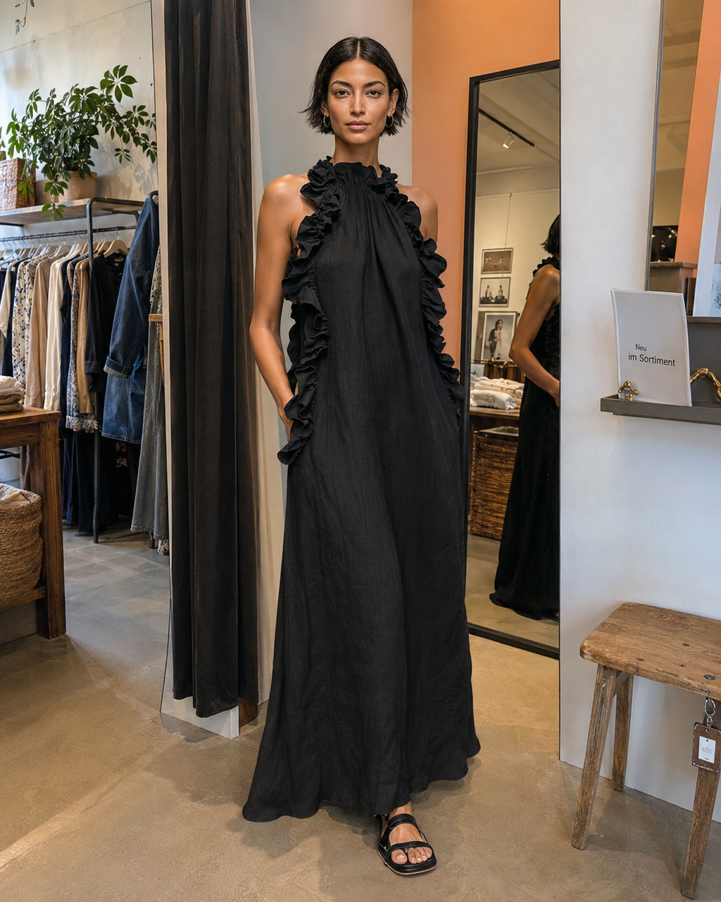Darlene - Sleeveless Linen Maxi Dress