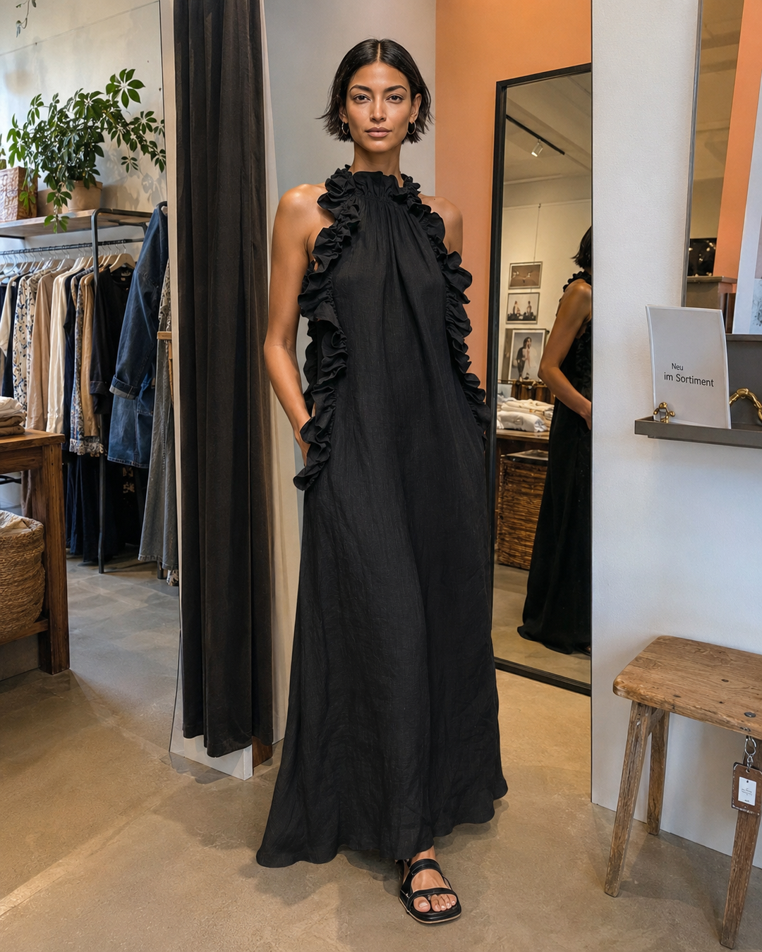 Darlene - Sleeveless Linen Maxi Dress
